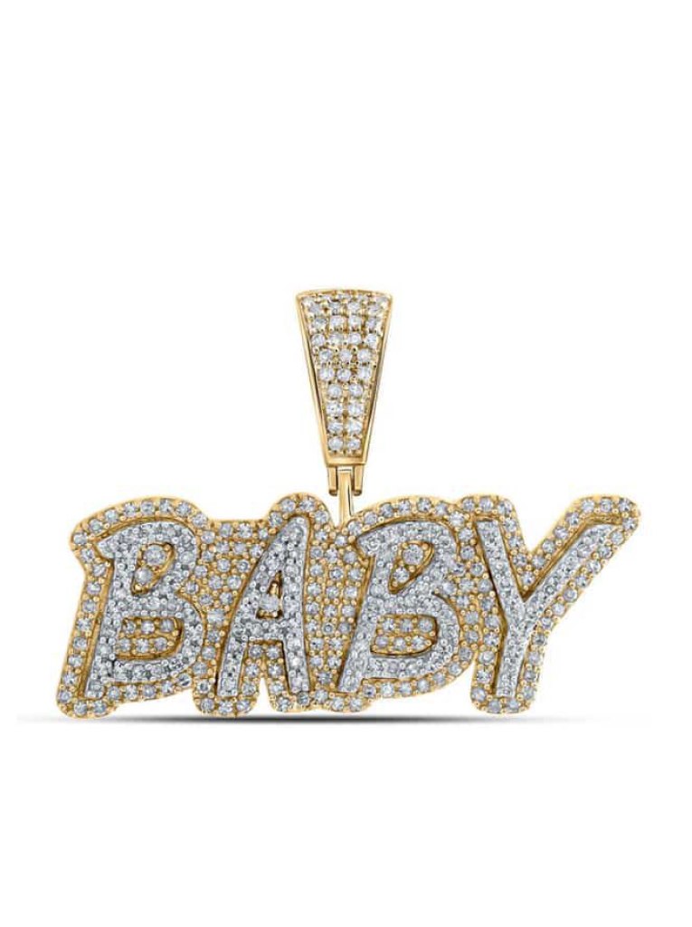 1.2 Inch x 1.8 Inch Hip Hop Baby Diamond Pendant