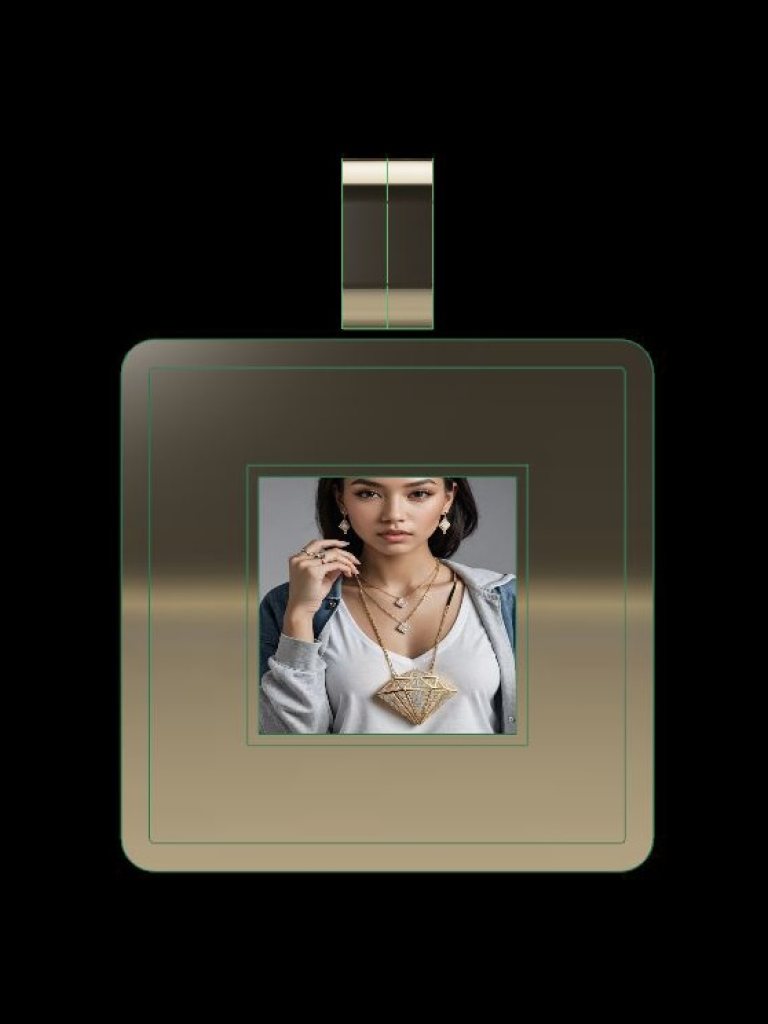 1.5 Inch Designer Memory Pendant , 