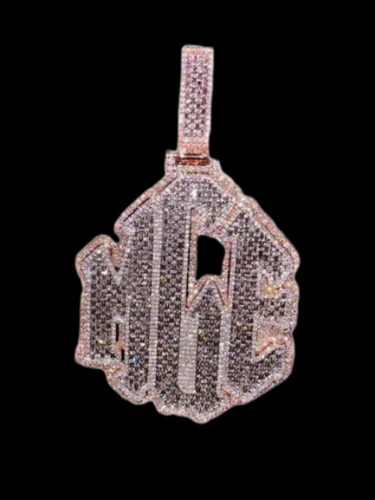 2inch Long MGE Baguette Diamond Pendant