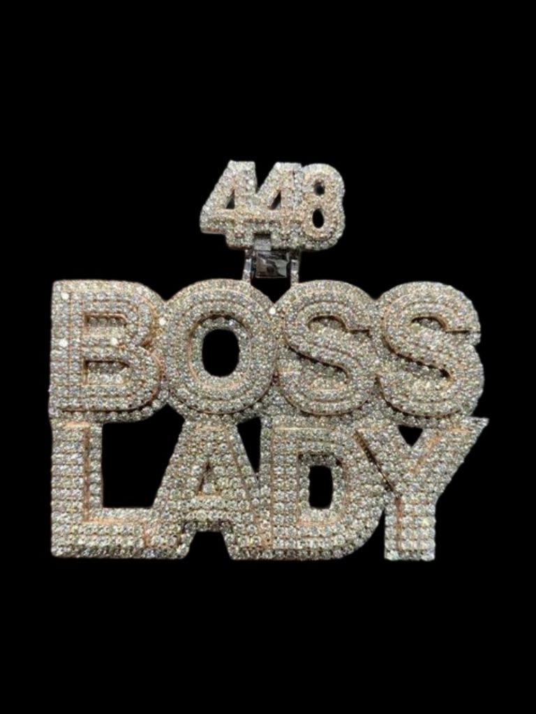 Boss Lady Hip Hop Diamond Pendant , 1.5 Inch Boss Lady Pendant