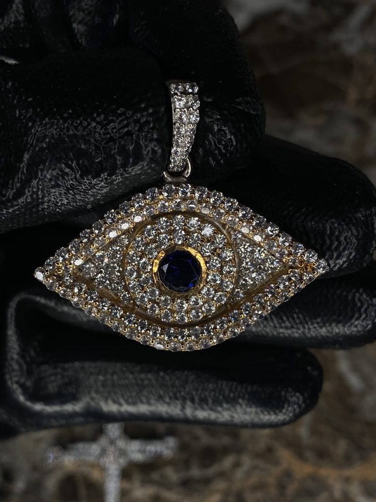 Evil Eye Gemstone Diamond Pendant