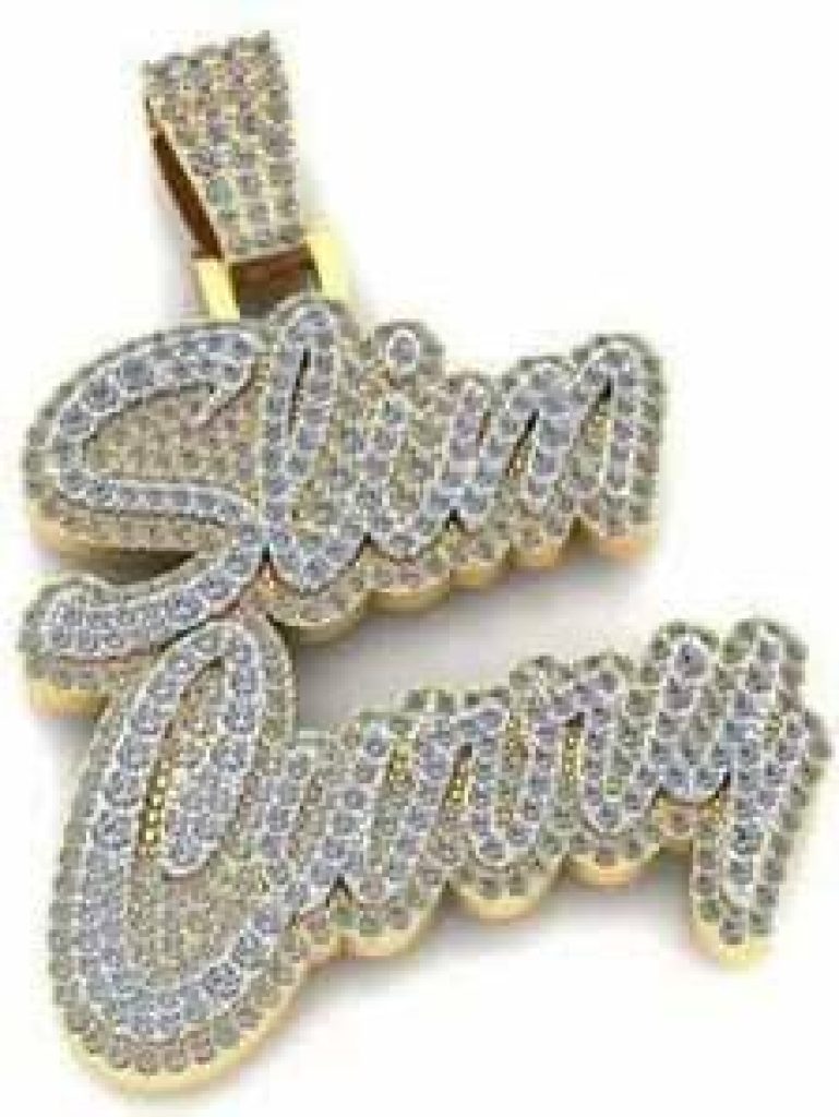 Slim Carry Cursive Letter Diamond Pendant