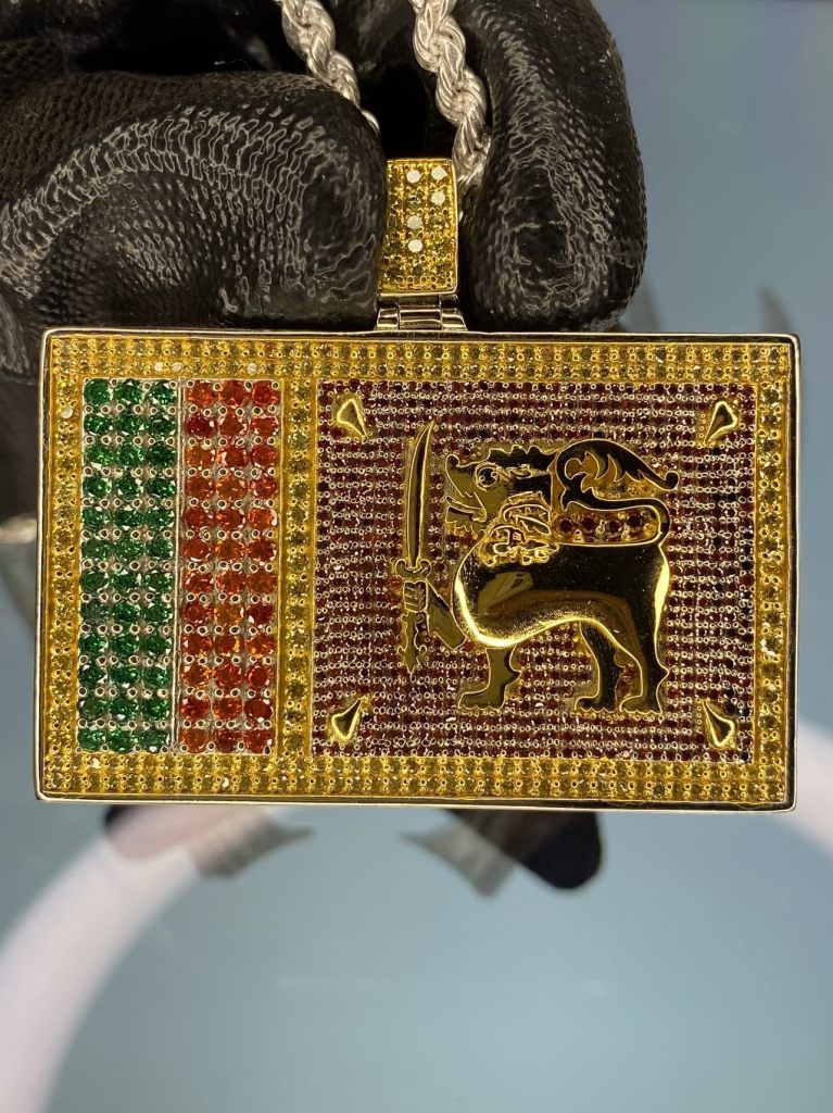 Sri Lanka's Flag Diamond Pendant