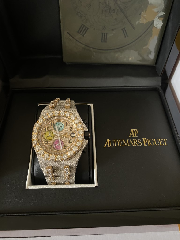 Stainless Steel Fully Iced Out Moissanite Diamonds Watch