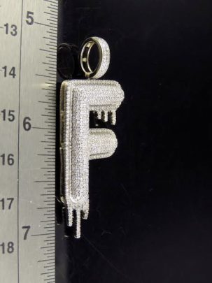 1.5 Inch Bubble Letter Diamond Pendants , A to Z Bubble Letter Diamond Pendants , Personalised Alphabets  0