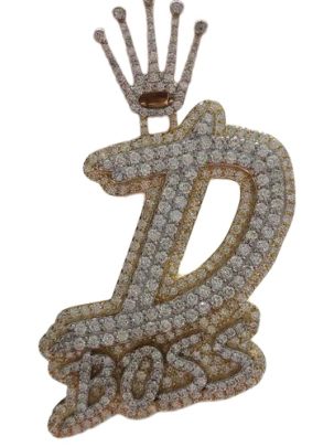 1.8 Inch D Boss Custom Letter Hip Hop Diamond Pendant