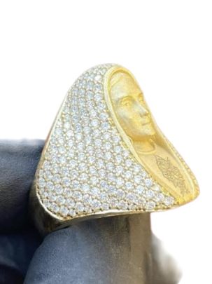 3D Face Ring , Hip Hop Face Diamond Ring 0