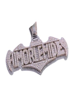 Batman Shaped Letter Pendant , 1.5 x 2.5 Inch Hip Hop Pendant 0