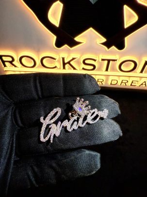 Beautifully Crafted Grace Cursive With Cute Heart Pendant Jewellery Gift For Your Love