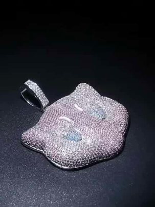 Cute Kitty Custom Cz Diamond Pendant  1