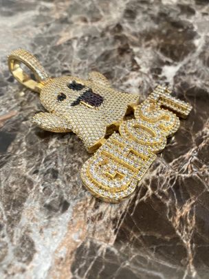 Fully Iced Out Ghost Diamond Pendant 1