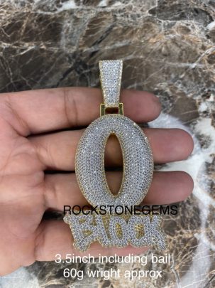 Hip Hop Oblock Moissanite Diamond Pendant , Custom Letter Pendant 0