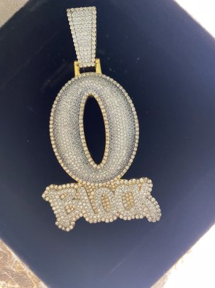 Hip Hop Oblock Moissanite Diamond Pendant , Custom Letter Pendant 3