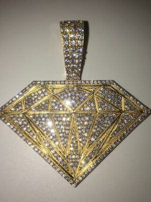 Hiphop Diamond Shape Pendant