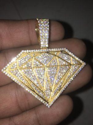 Hiphop Diamond Shape Pendant 0