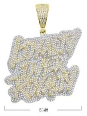 Loyalty Over Royalty Hip Hop Diamond Pendant , 2x2.5 Inch Diamond Pendant , Rose Gold - White Gold Two Tone 1