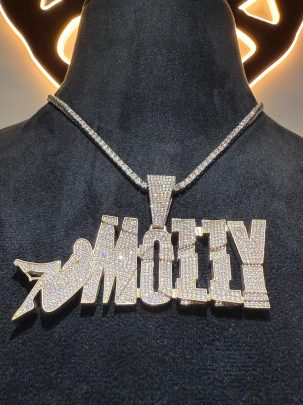 M0zzy Diamond Pendant , Hip Hop Hanz Pendant , Silver , Gold Personalised Pendant 1