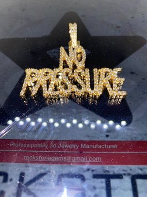 No Pressure Letter Diamond Pendant 0