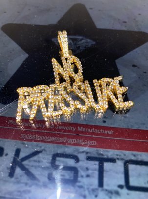 No Pressure Letter Diamond Pendant 2