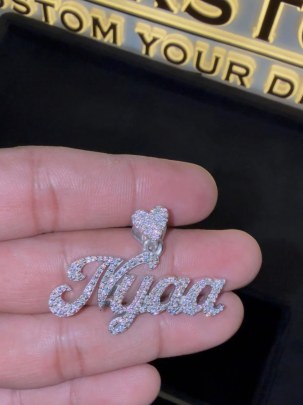 Nyaa Cursive Letter Pendant Design  3