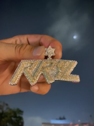 RR4L Personalised Diamond Pendant , Customise Hiphop Pendant 4