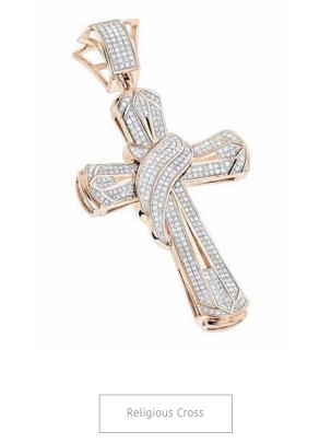 Religious Cross Diamond Pendant , 2 Inch Cross Pendant 