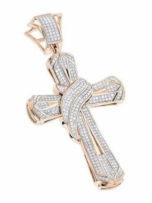 Religious Cross Diamond Pendant , 2 Inch Cross Pendant  0