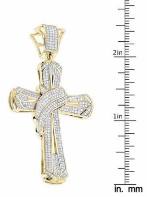 Religious Cross Diamond Pendant , 2 Inch Cross Pendant  1