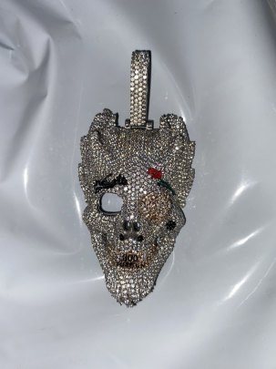 Skull Diamond Pendant , 3D Skull Pendant , Hip Hip Skull Pendant 1