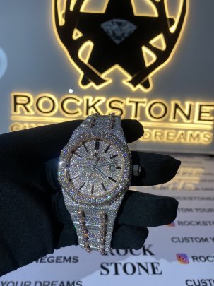 Stainless Steel Moissanite Diamond Studded Fully Iced Out Watches