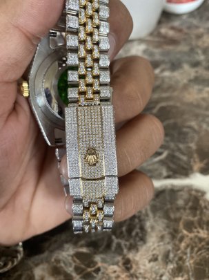 Stainless Steel Moissanite Diamond Studded Fully Iced Out Watches 0