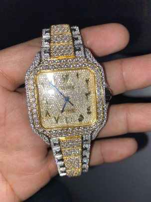 Stainless Steel Moissanite Diamond Studded Fully Iced Out Watches 1