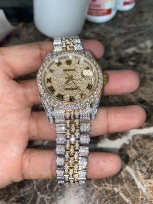 Stainless Steel Moissanite Diamond Studded Fully Iced Out Watches 1