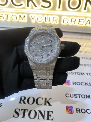 Stainless Steel Moissanite Diamond Studded Fully Iced Out Watches 2