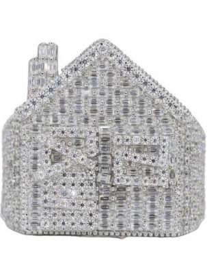 Trap House Fully Iced Out Diamond Ring For Men And Women 